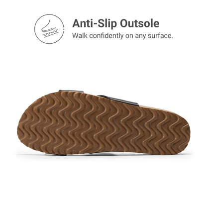 Women's Open Toe Slides Sandals Comfortable Support Footbed Two Strap Slip-on Fashion Casual Beach Vacation Lightweight Flat Sandals Summer for Women