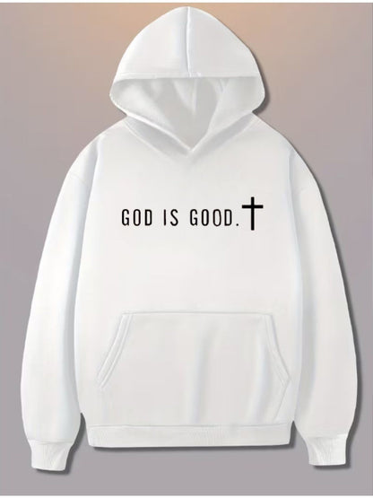 Hoodie Sweater in Solid Color with Print Loose Fit for Spring, Autumn and Winter, Christmas Halloween Valentine'S Thanksgiving Festive Streetwear, Soft Comfortable Versatile Casual Attire, Easy Care Machine Washable