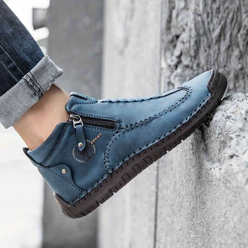 [Casual Classic Boots] Ladies Plus Size Fashion Short Boots Handmade Casual Shoes Classic Outdoor Shoes Women's Shoes With Side Zippers
