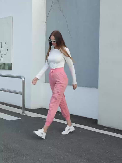 3pcs Women's Quick-Dry Training Tracksuit Pants - Slim Pleated Athletic Joggers with Drawstring Waist & Side Pocket, Gym Workout Pants Suitable for Running,, Gym - Spring Summer Fall Solid Color (Machine Washable)