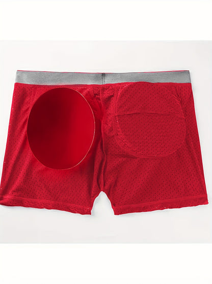 New Men'S Boxers Featuring Butt Pads, Made from Breathable Mesh, Designed for Comfort And Elasticity, Perfect for Lounging at for home