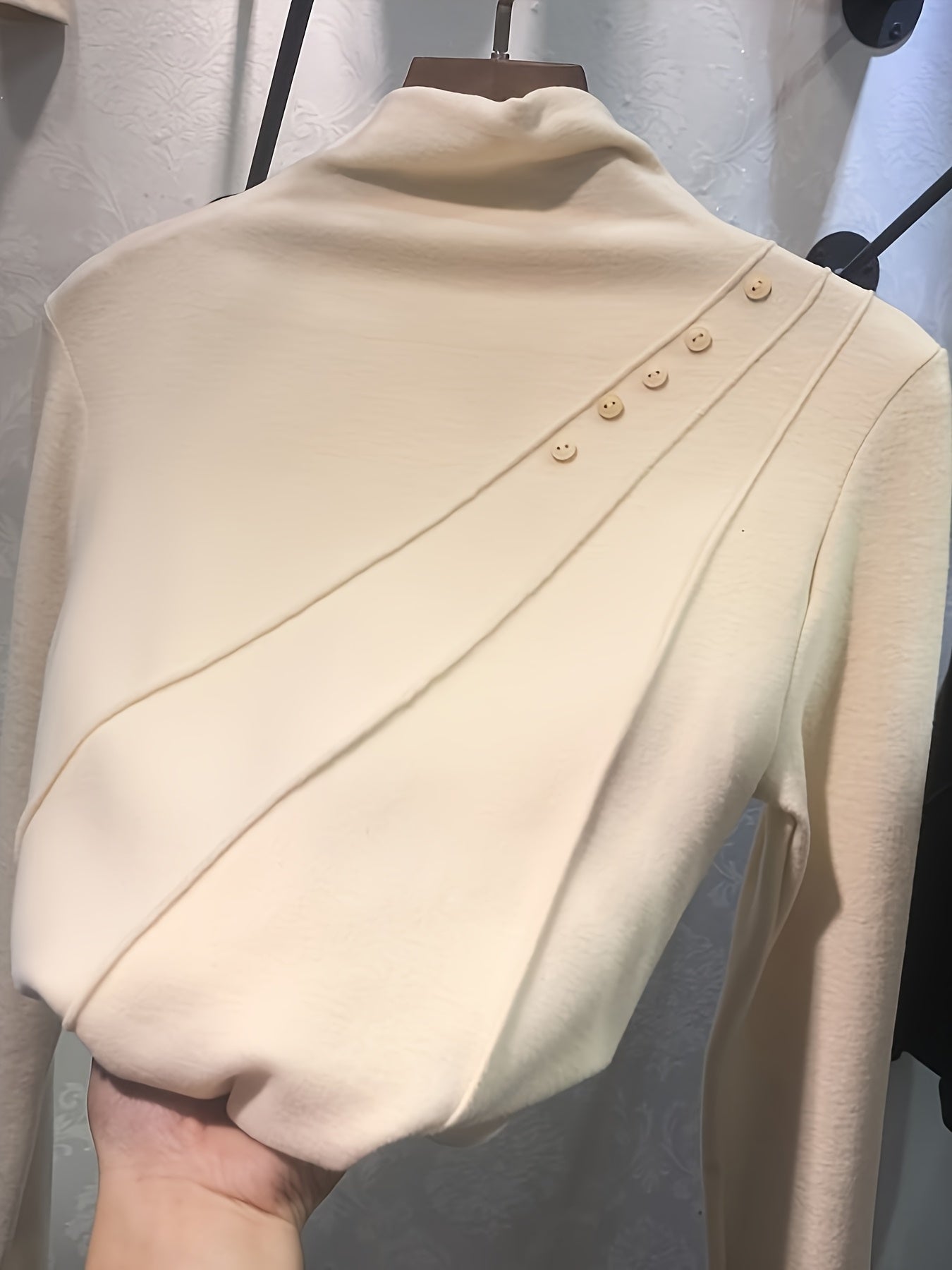 2024 Autumn/Winter New Half High Collar Double Sided Velvet Bottom Shirt for Women, Tailored And Versatile, Fashionable And Stylish Mid Neck T-shirt, Warm Top