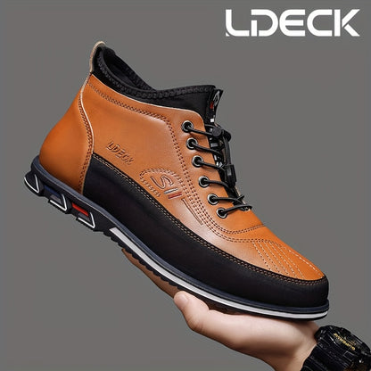 Large Men's New High Top Business Formal High Top Casual Office Professional Suit Set with Lace Up Trendy Men's Shoes