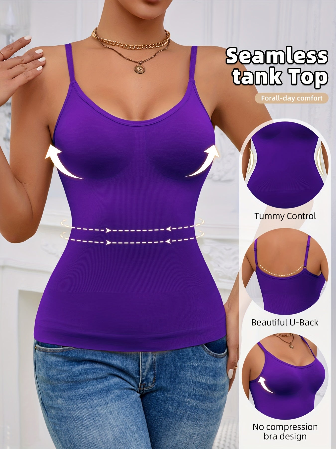 3pcs Women'S Camisole Vest, Comfortable, Breathable, Sleeveless Bottom, Inner Layer, Shaping And Body Shaping Sports Bra