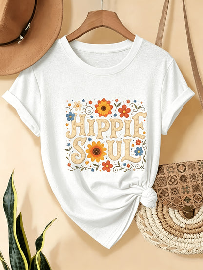 Brick Red Floral T-Shirt - product view 1