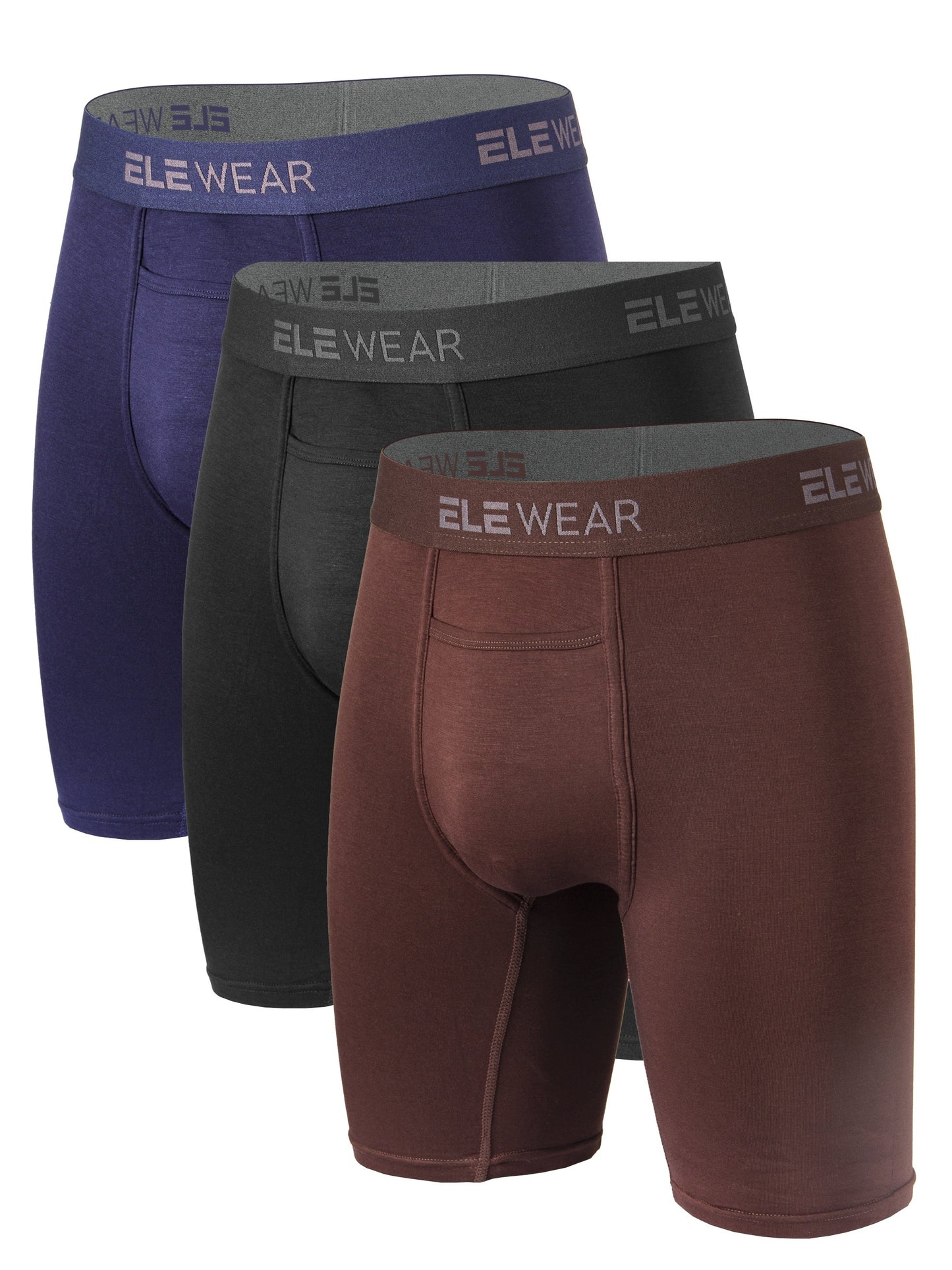 Men's Long Modal Underwear Top Opening Moisture Wicking Soft and Comfortable Extended Sports Underwear Boxer Brief