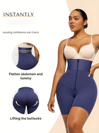 Women's Solid Color Comfortable High-waist Tummy Control Shapewear Shorts, 4 Flexible Steel Bones And Butt Lifter Thigh Slimer, for Perfect Underwear