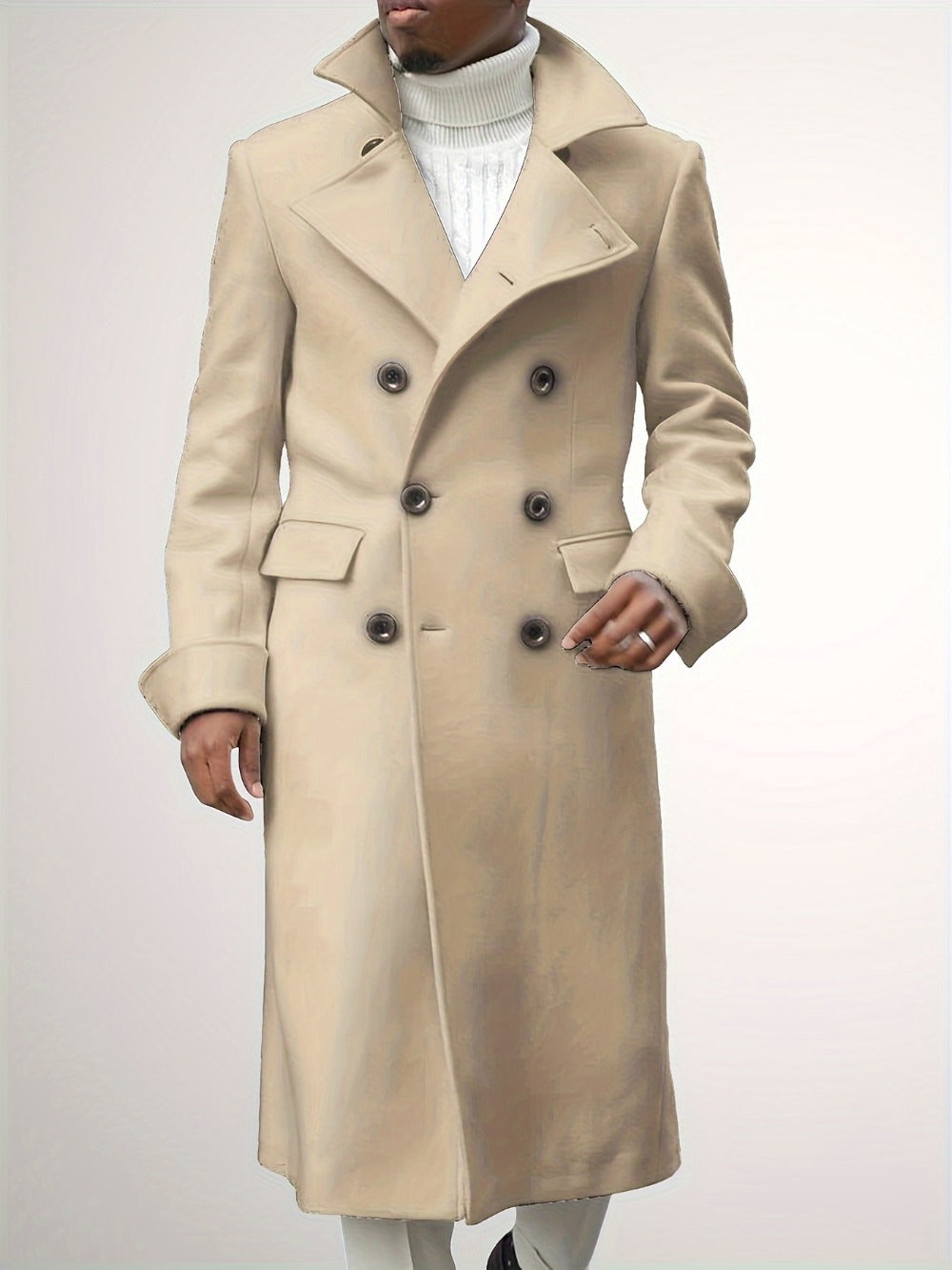 Men's Versatile Wool Blend Double-Breasted Coat