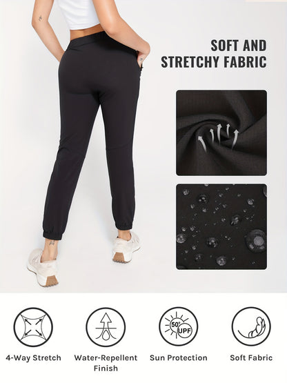 Women's Pants with Drawstring Inside Stretch Golf Pants High Waist Deep Pockets Travel Athletic Work Casual