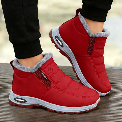Women's Slip- Sneakers/Boots Suitable for Snow & Winter Traction - -Skid Sole, Sole & Upper, Foot Support Arch Cushioning, Lightweight Warm Walking Shoes for Casual, Workout, Weather - Slip-Resistant Tread
