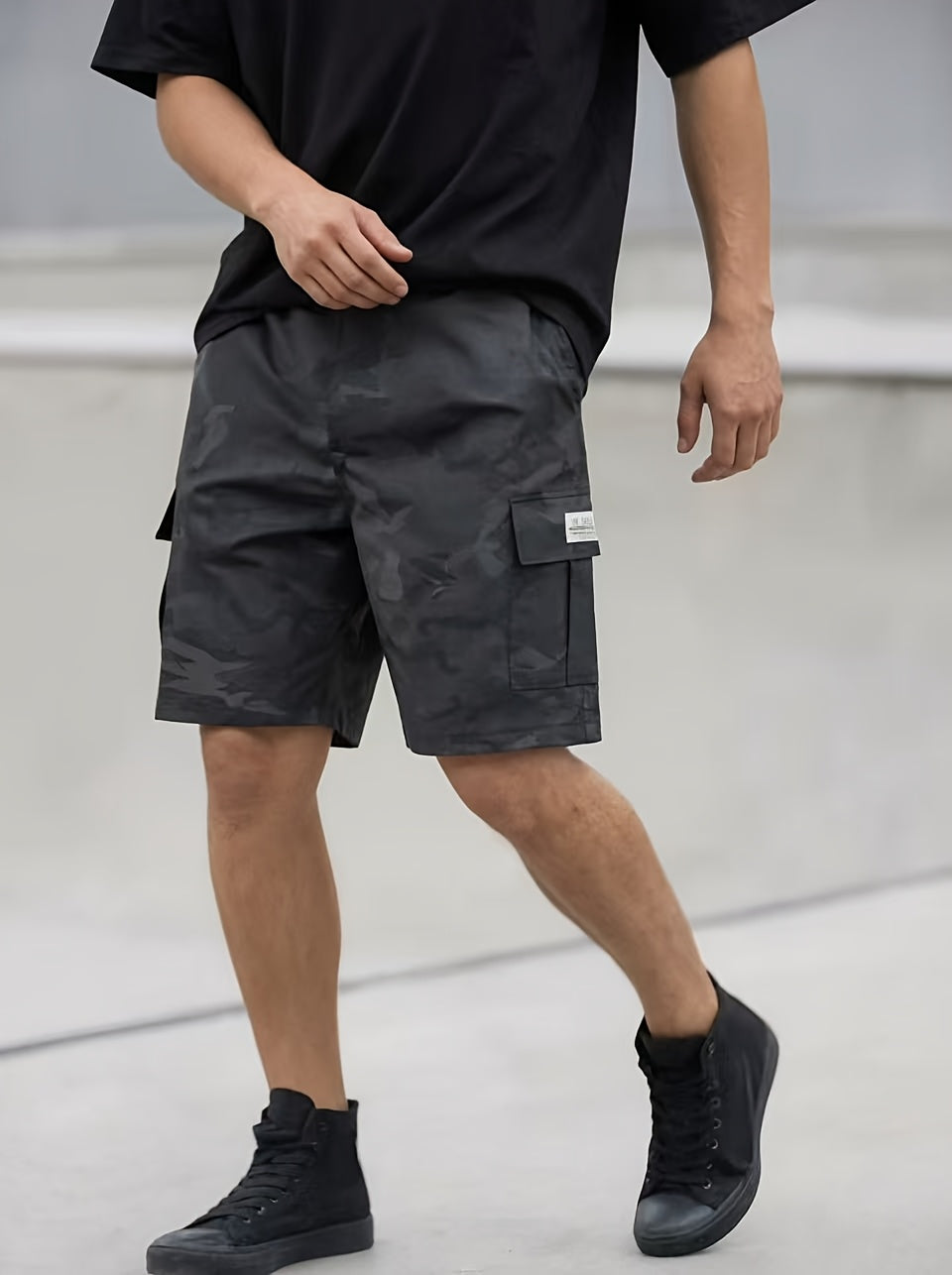 3-Pack Men'S Cargo Shorts, Solid Color Camouflage Series, Casual Athletic Shorts - Multi-Pocket Ripstop, Adjustable Waist (Black, Gray, Khaki) - Outdoor & Travel