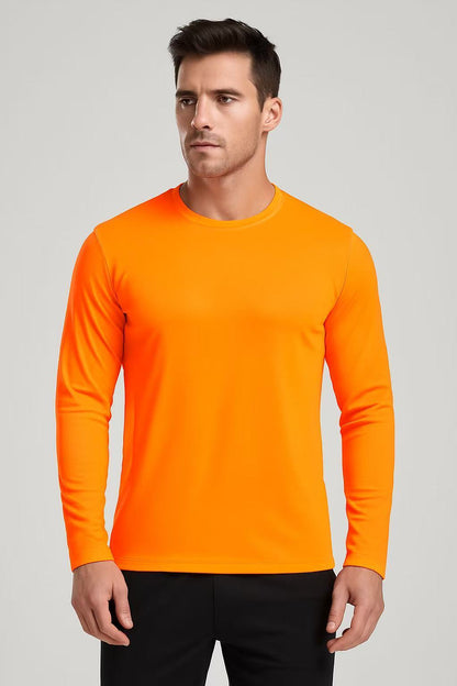 2-Pack High Visibility Long Sleeve Shirts, UPF50+ Quick Dry Breathable Safety Workwear Tops for Outdoor / Fishing / Sports