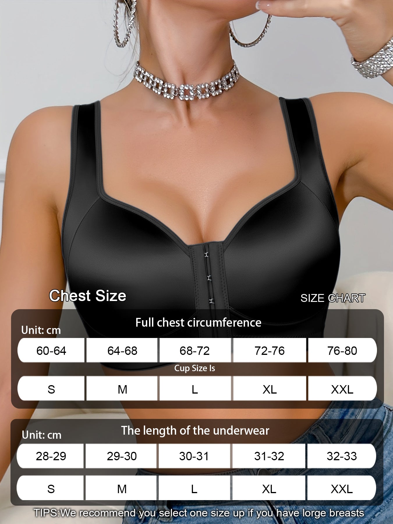 This 1pc Women'S Bra Is Made of High-quality Satin Fabric Without Underwire. It Features A Smooth Front Buckle Design, Providing Comfort and Strong Support. It Is Suitable for People with Large Breasts for Daily Wear and Formal Occasions. It Offe