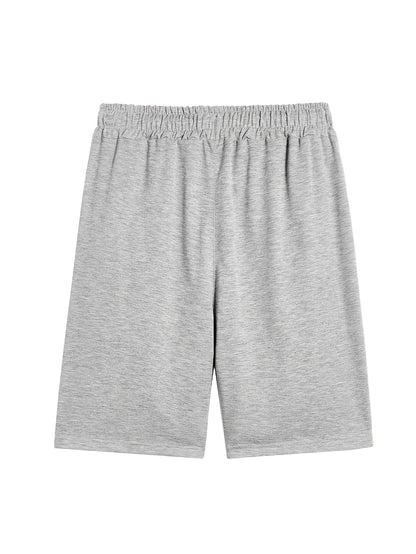 Men's Printed Drawstring Flat Front Solid Color Spring Summer Sports Shorts