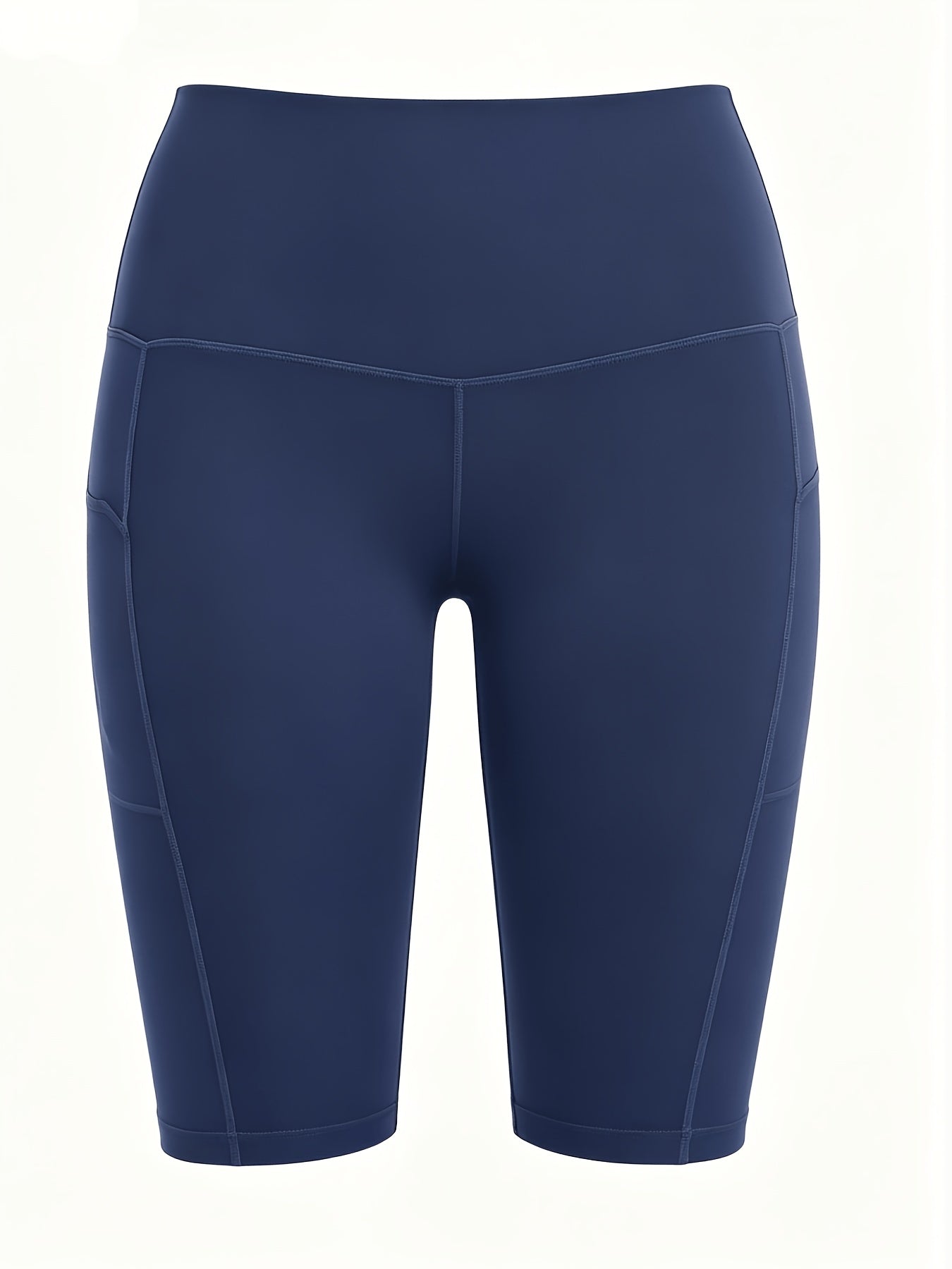 4pcs Women's High-Waisted Yoga Shorts with Pockets, Stretchy Fitness Running Cycling Workout Shorts with Tummy Control