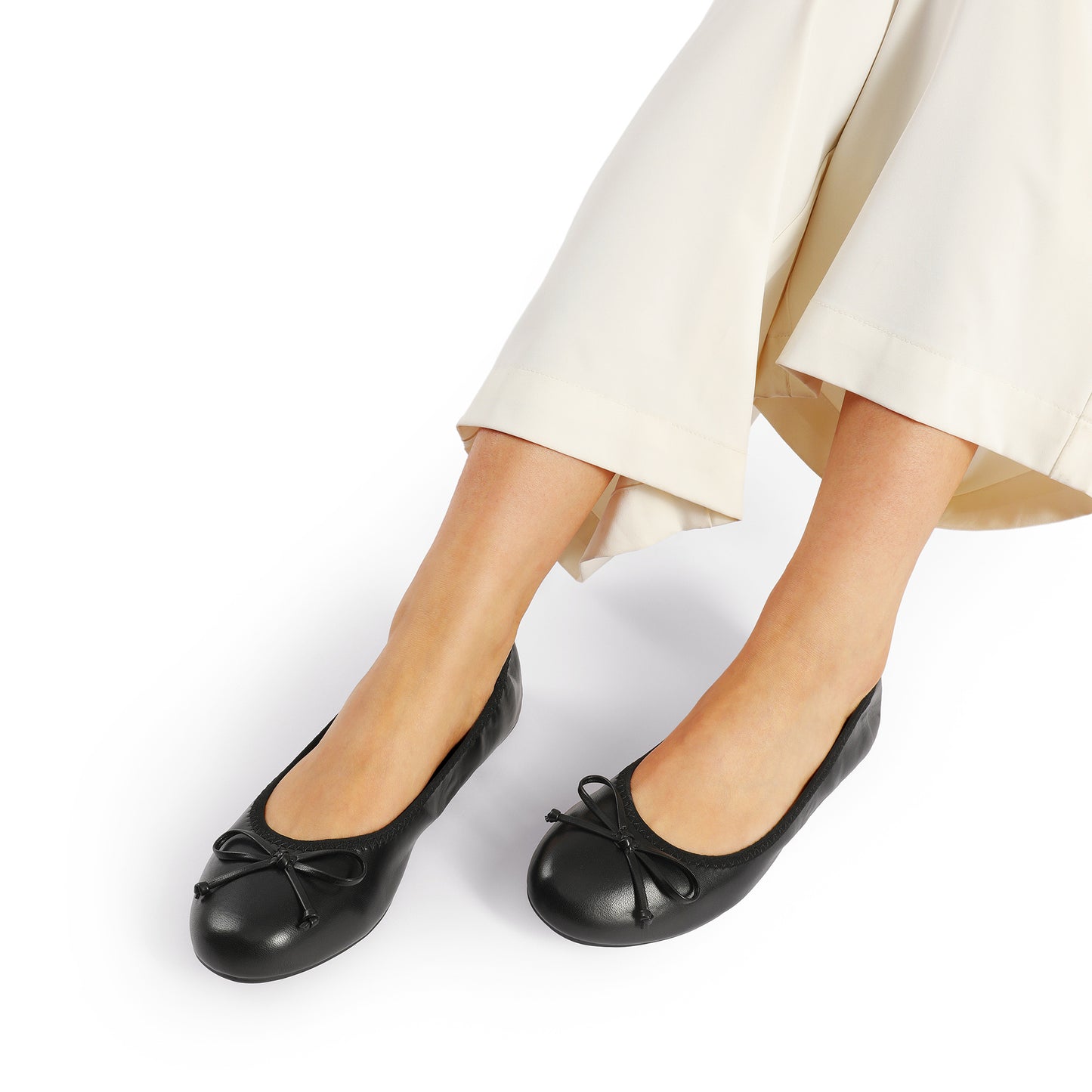 Women's Flats, Bowknot Ballet Flats For Women, Foldable Round Toe Soft Comfort Light Weight Slip-On Dress Shoes Gift For Mom Women