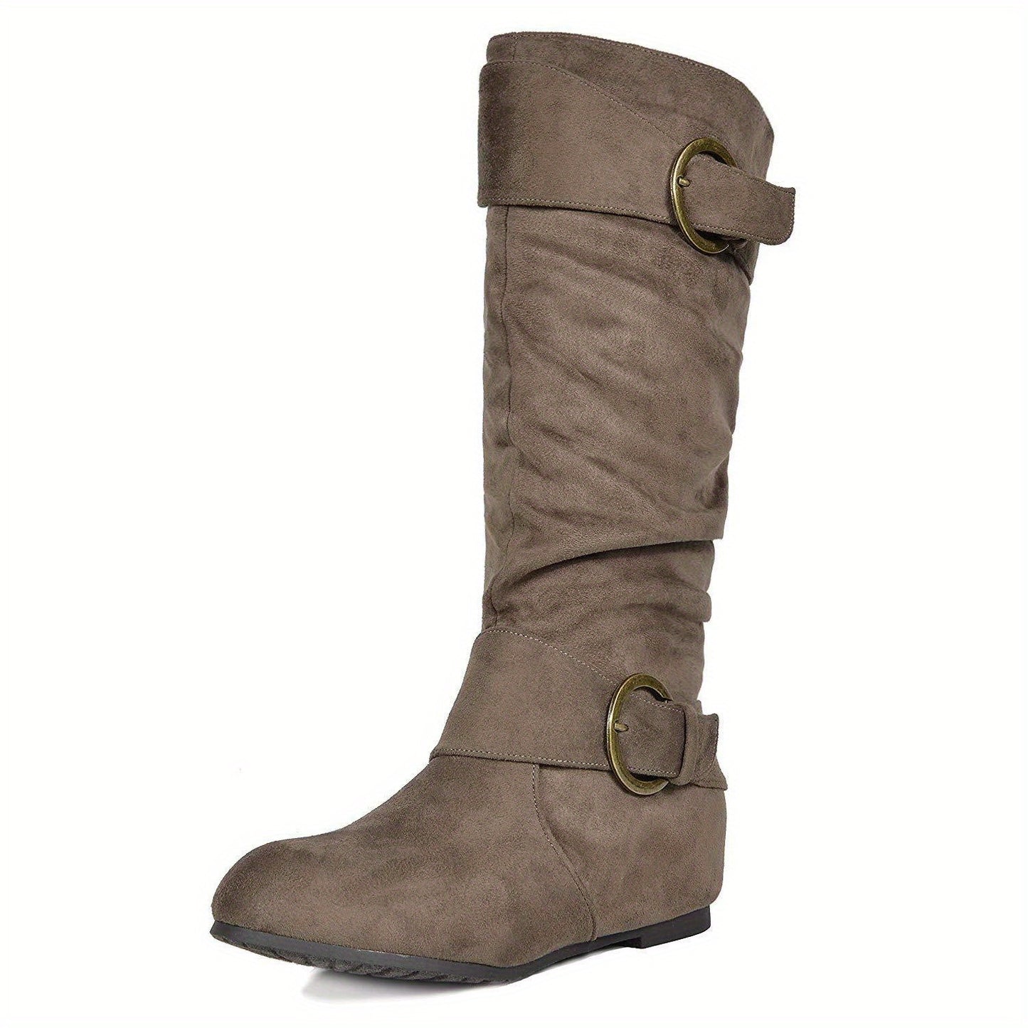 Women'S Knee-High Boots with Hidden Wedge Heel - Slip-resistant TPR Sole, Side Zipper Closure, Cushioned Insole - Winter Boots for Everyday & Formal Events - Black Boots (Easy On/Off), Seasonal Footwear, Sleek Design, Durable Construction, Office Wear