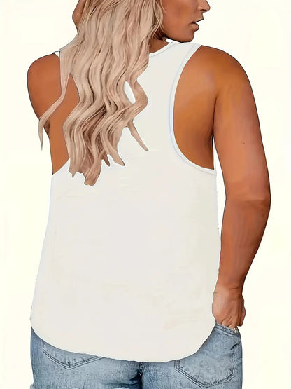 Women'S Vacation-Style Off-Shoulder Tank Top with Red Rose Print, Casual Sleeveless Shirt for Spring/Summer, Machine Washable, and Elastane Blend