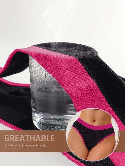 10pcs Contrast Binding Briefs, Hot Comfy & Breathable Intimates Panties, Women's Lingerie & Underwear