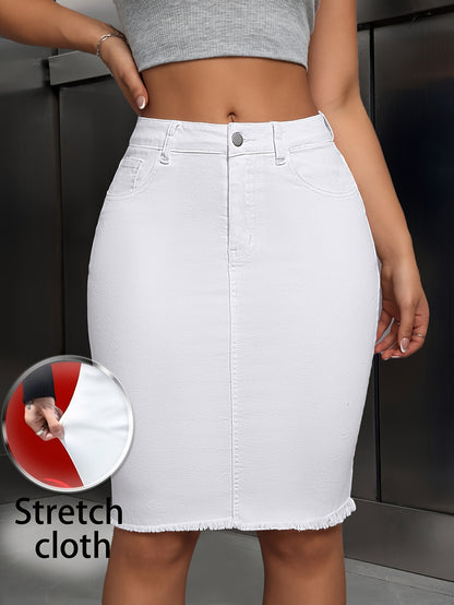Stylish and Versatile White Women's Bodycon Skirt with Elegant Design