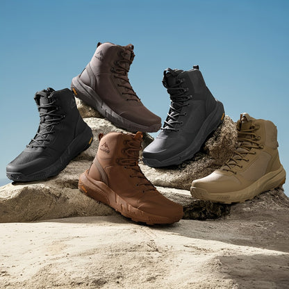 Men's Side-Zip Tactical Boots - Canvas Upper and EVA Insole