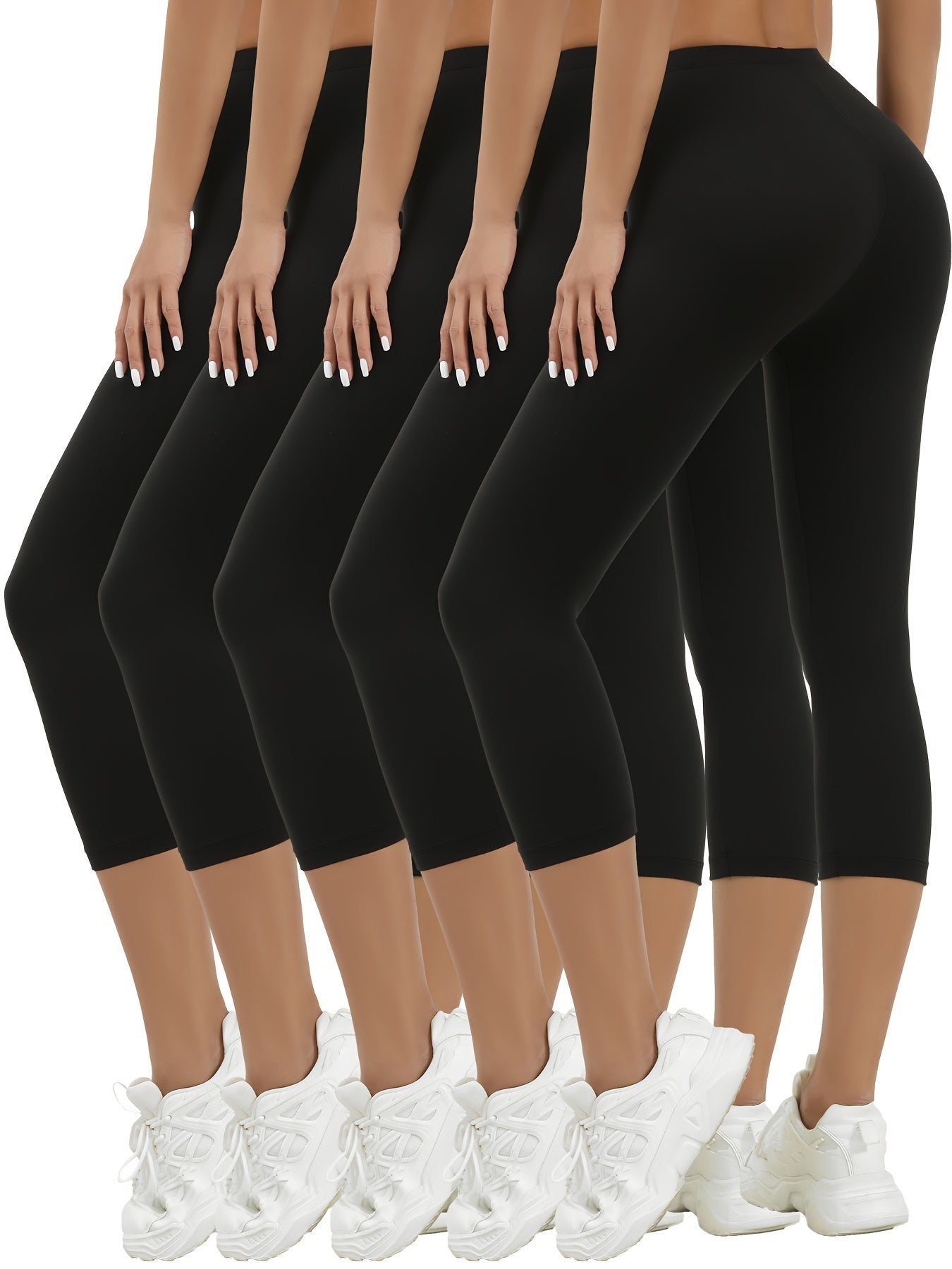 Women's 5 Black Polyester Pants - product view 5