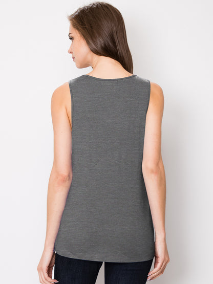 Women's Sleeveless Scoop Neck Loose Fit Tank Top