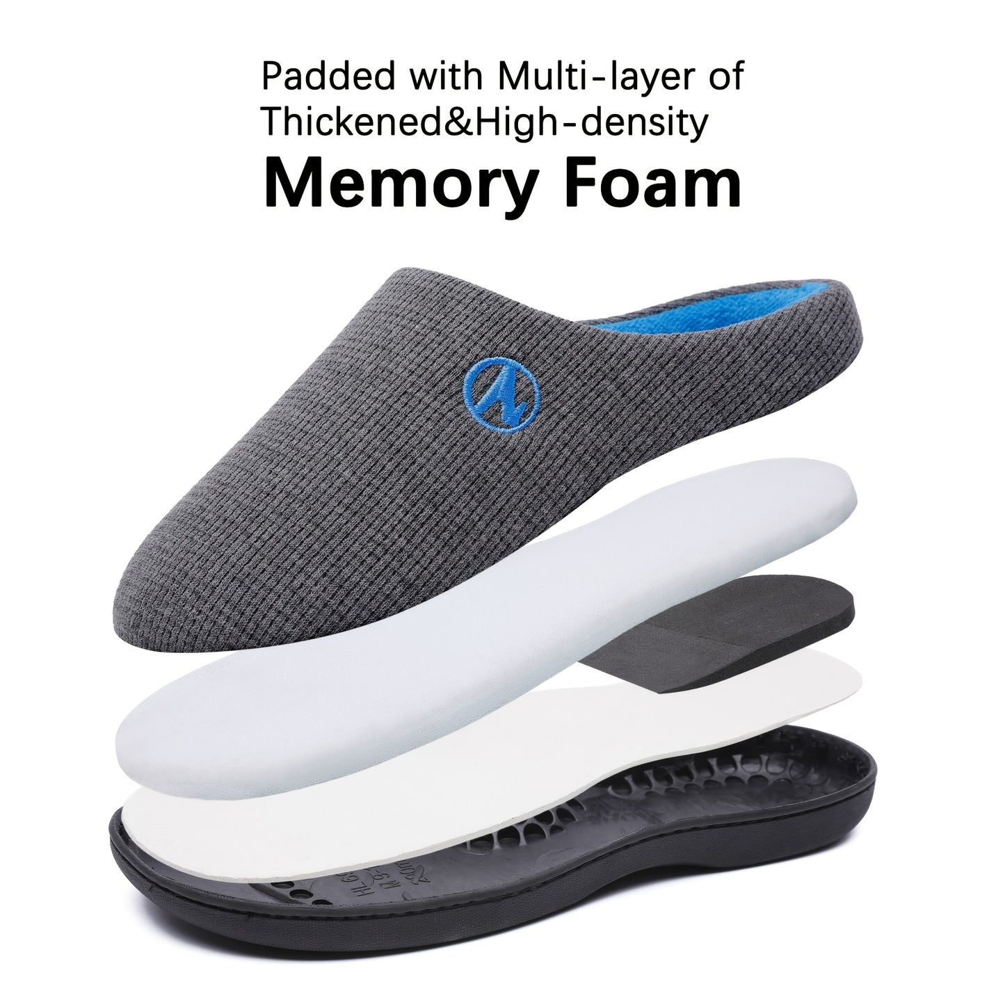 HOMEHOT Men'S Home Plus Size Shoes Indoor And Outdoor Machine Washable, Comfortable Soft Memory Foam Outsole, Non-Slip And Home Shoes