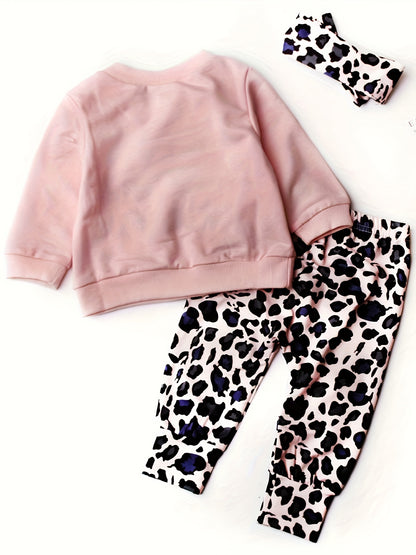 MinKidFashion Baby Girls 3pcs T Shirt Pants Headband Clothing, Perfect for Outdoor