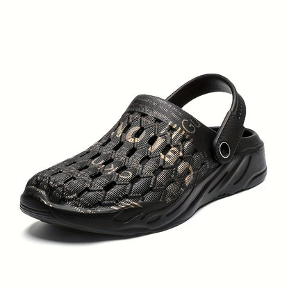 Men's Slip-Resistant Perforated Sandals with Cushioned  Sole & Toe Cap - Breathable Water-Finding design for Beach, Indoor/Outdoor Use - Durable  Footwear (No Insole) for all-Terrain