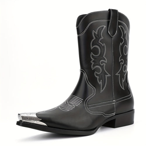 Men's Boots Vintage Casual Embroidered Pointed Toe Cowboy Boots