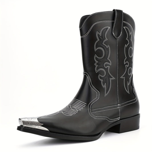 Men's Boots Vintage Casual Embroidered Pointed Toe Cowboy Boots