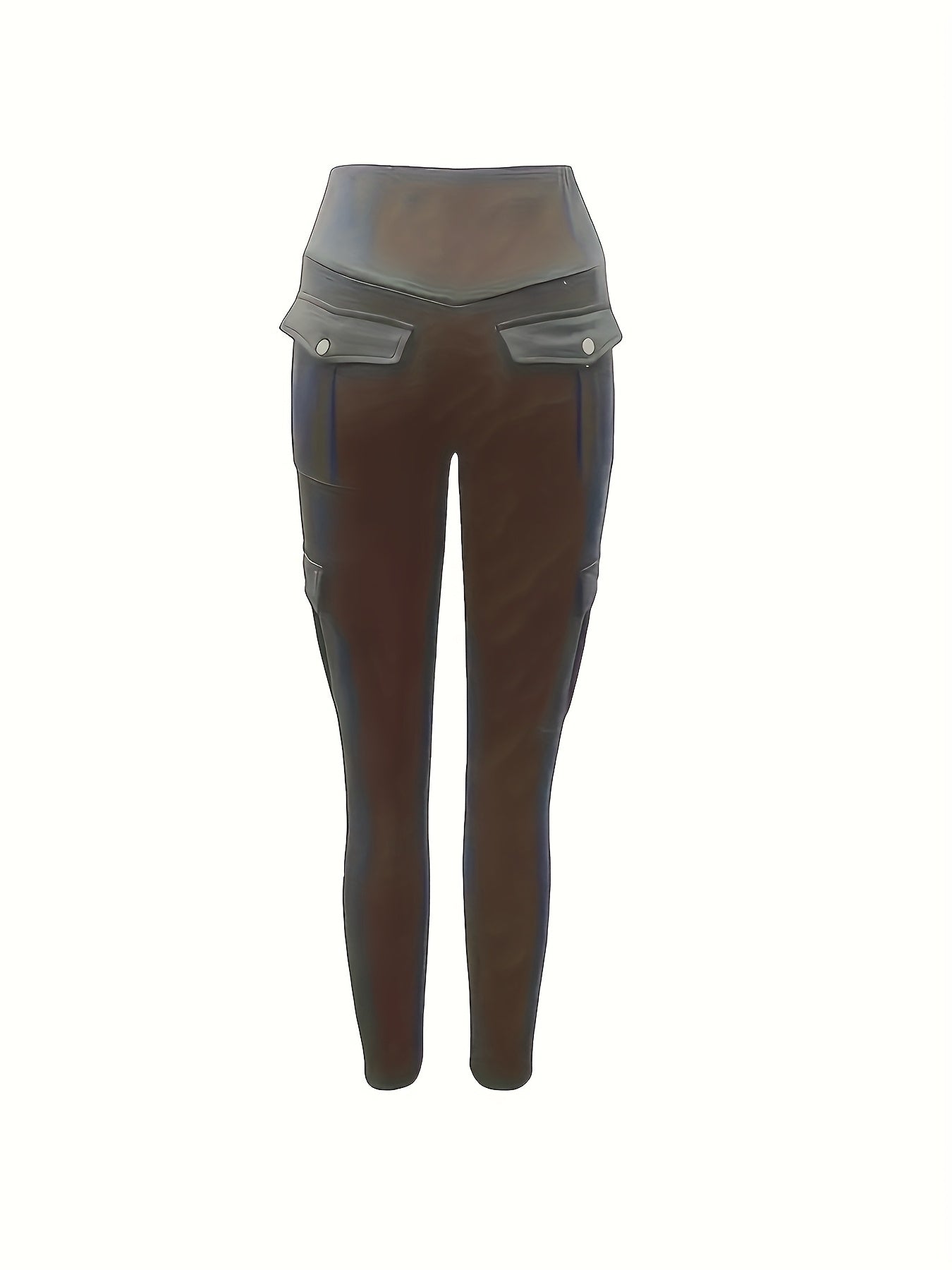 Halloween Costume, 3pcs Women's High-Waisted Yoga Leggings with Pockets - Stretchy Running and Athletic Tights, Button Design, Solid Colors Black, Maroon, Gray, Practical Flap Pockets, Comfortable Fabric Christmas Women's Autumn Wear