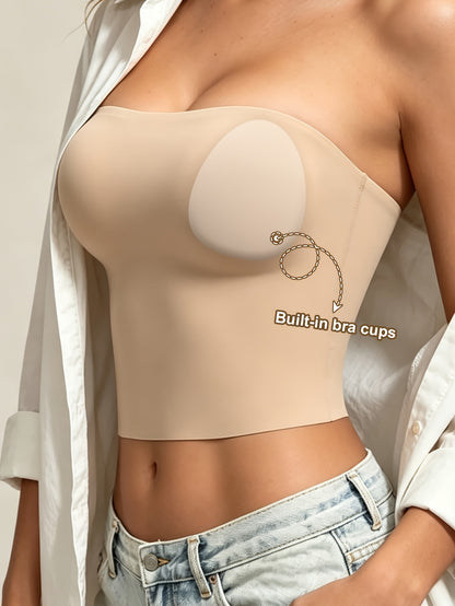 1pc of Esselegance Strapless Seamless Bandeau Tube Bra - Designed Without Wires, Featuring a Non-Slip Design, High Stretch, And Breathable Material, Perfect for Backless Dresses And Everyday Comfort
