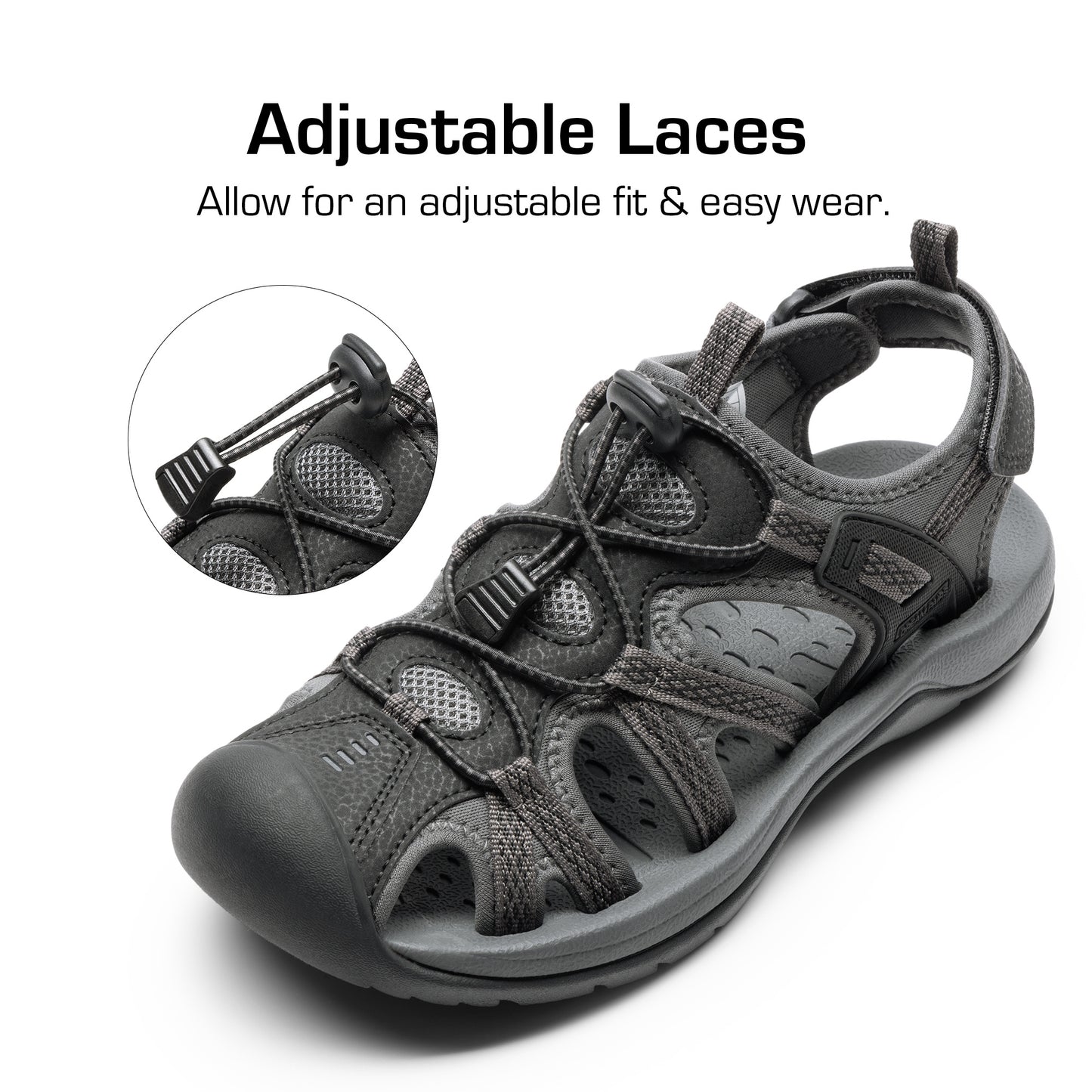 Women's Hiking Sandals Adventurous Summer Sports Shoes Outdoor Quick-Dry Comfortable Protective Toe Cap Supportive & Slip-Resistant Adjustable Fit Sandals Women Ladies