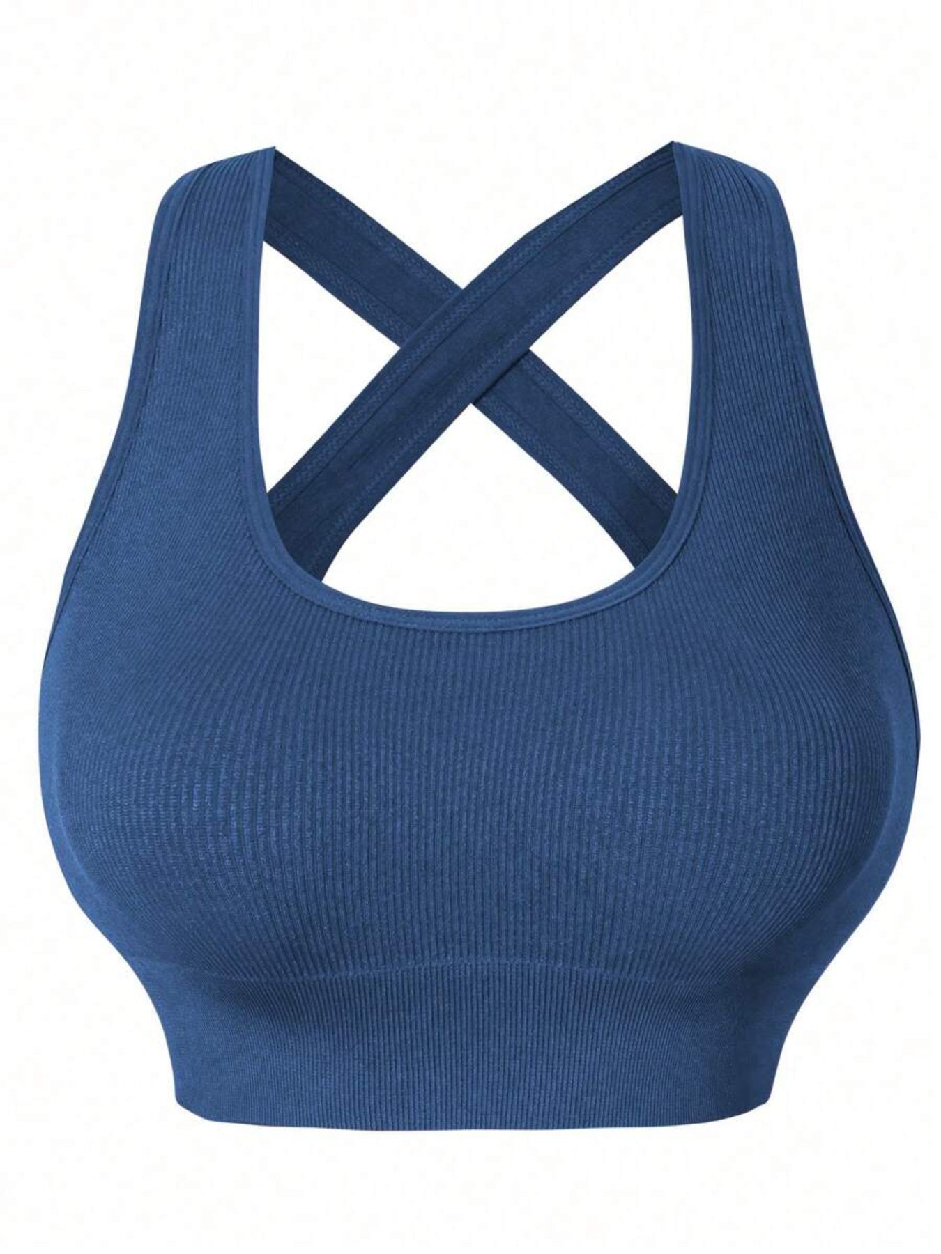 Three Seamless Women'S Activewear Sets High-Stretch Backless Bra And Hip-Lifting Leggings with Crossover Strap Details