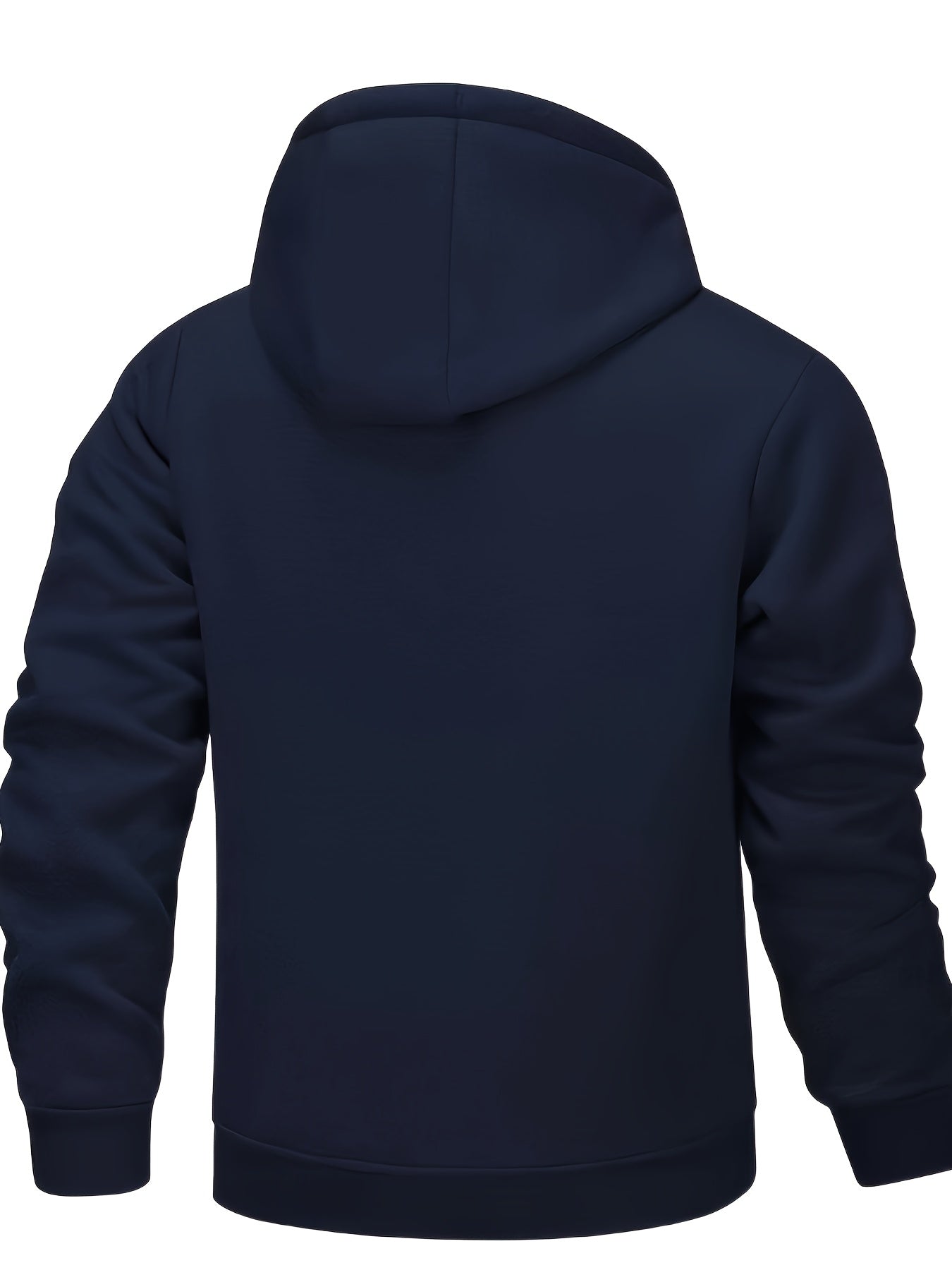 Men'S Fashion Lined Hooded Jacket - Warm And Comfortable Solid Color Zip-Up Casual Polyester Coat With Drawstring Hood For Cold Weather | Stylish Hooded Jacket | Fleece Lined Hoodie