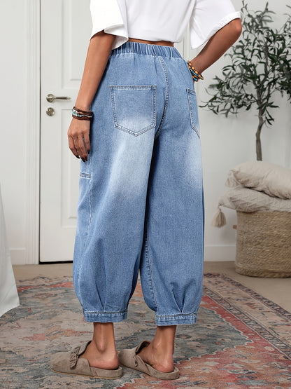 Women's Plus Size Denim Clothing Casual Loose Slant Pocket Autumn And Winter Carrot Pants