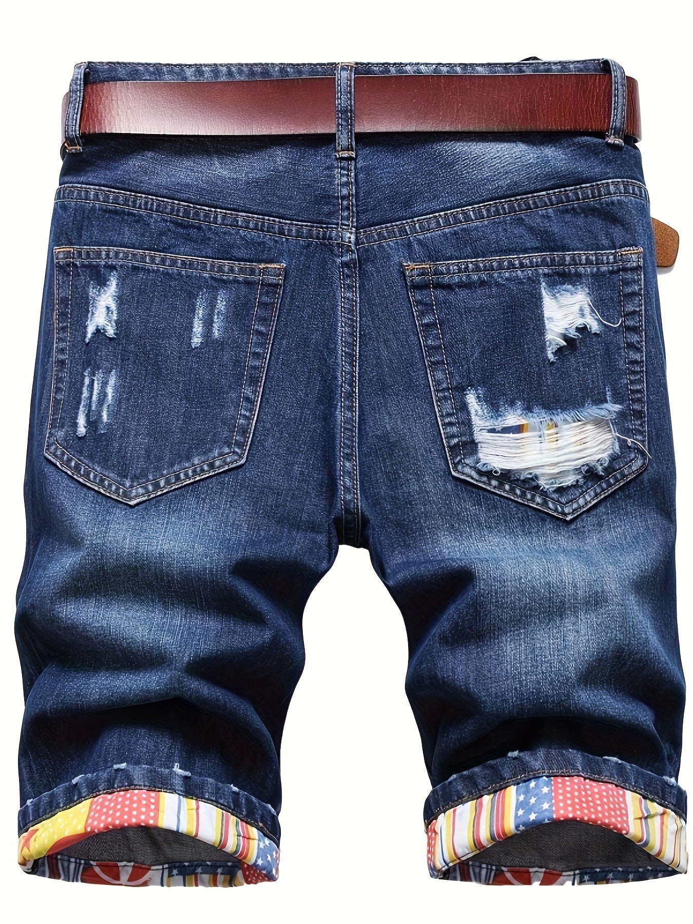 KEEVOOM Men'S Light Blue Washed Gradient Denim Shorts - Summer Casual Slim-Fit Shorts for Outdoor Sports & Trendy Daily Outfits