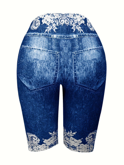 European And American Women's Pants Are Fashionable, Casual, Randomly Printed, Women's Leggings, Cropped Pants, Tight Fitting