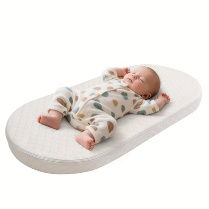 Oval-Shaped Baby Bassinet Mattress Made of Breathable, Premium Foam That Is Hypoallergenic And Non-Toxic, Featuring a Removable Waterproof Cover