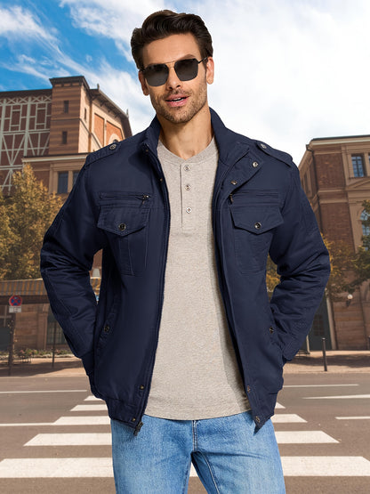 Men's Black Cotton Cargo Jacket - product view 20