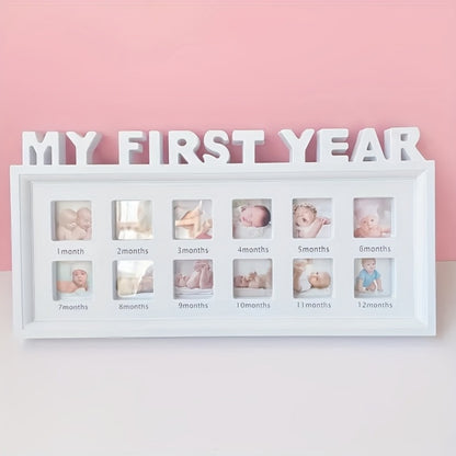12-Month Baby Milestone Photo Frame - First-Year Photo Display
