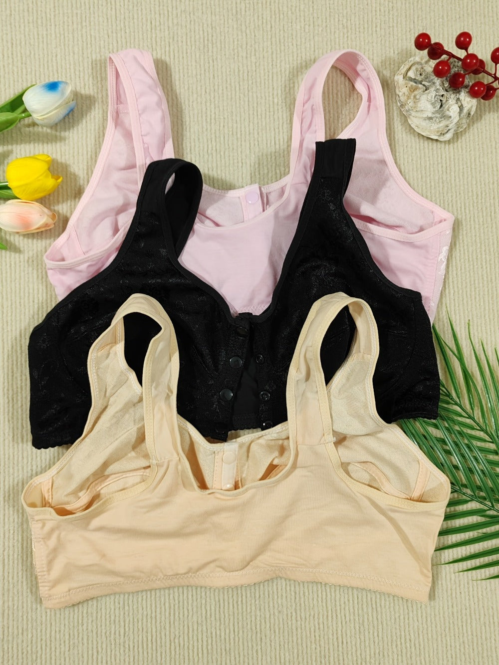 Women's Lace Bralette - 3-Pack Unpadded, Light Support