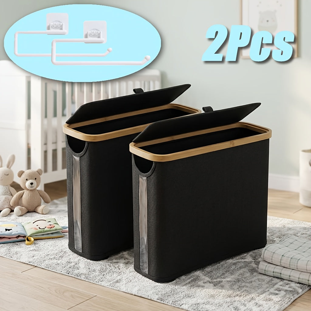Foldable Bamboo Storage Organizer - Water-Resistant Space-Saving Design