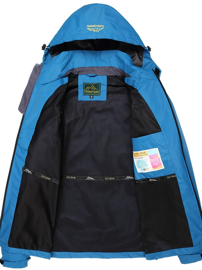 Men'S Rain Jacket Waterproof Lightweight Packable Raincoat Pullover Windbreaker with Hood for Hiking Running