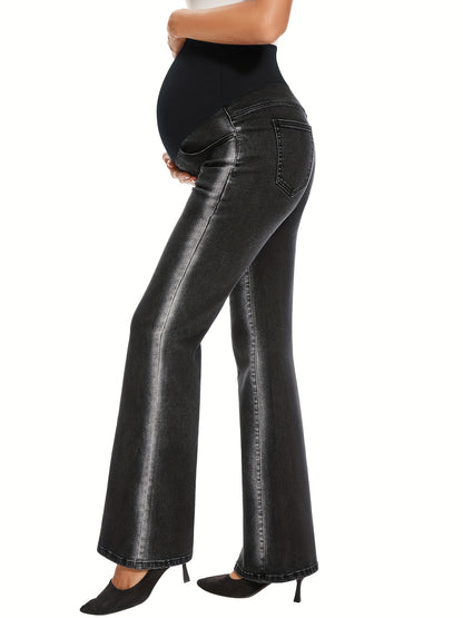 Bootcut Jeans for Pregnant Women with Pockets, Designed to Fit Over The Belly, Featuring Flared Bottoms
