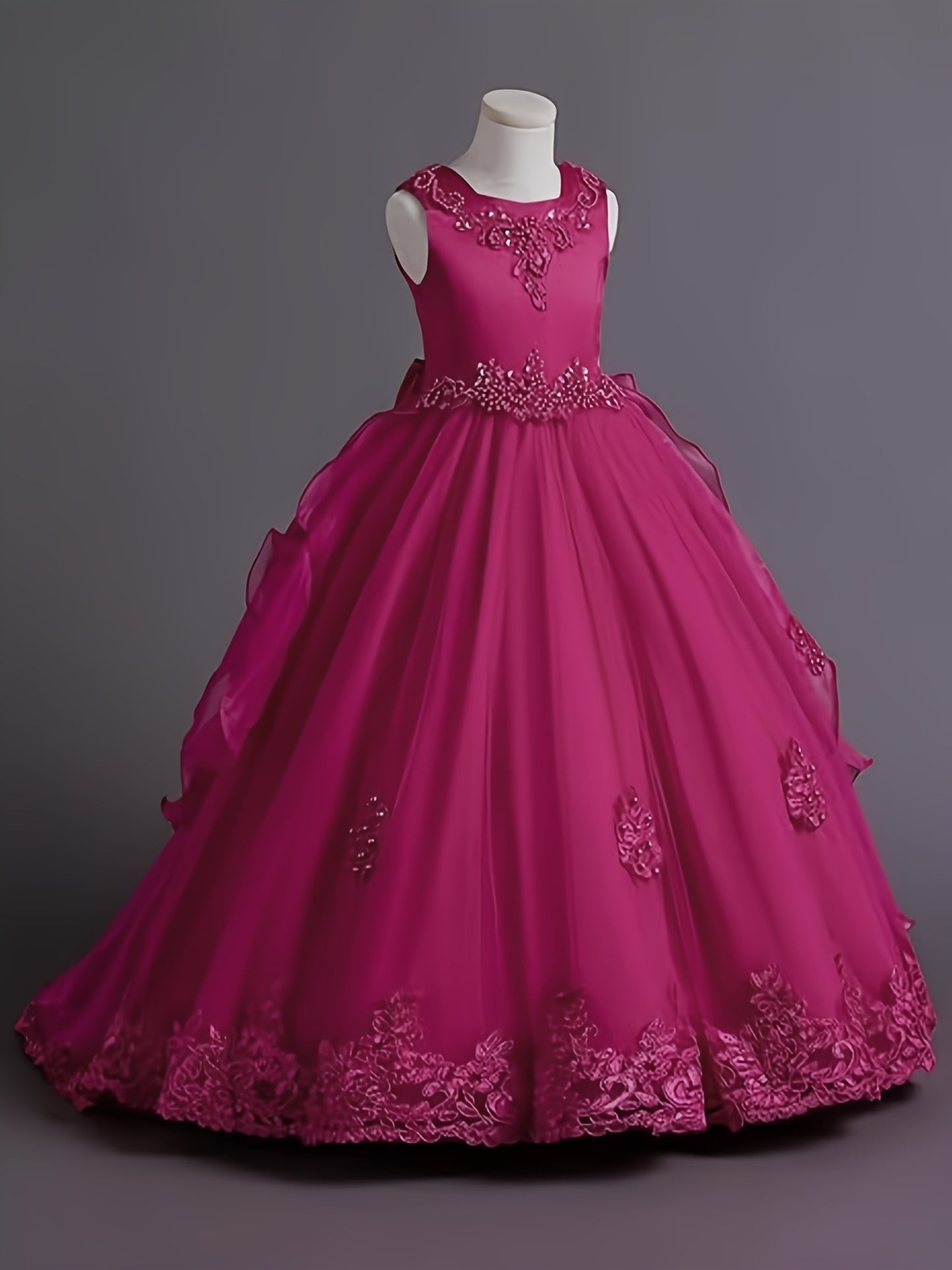 (Size Is Slightly Larger, Recommended To Purchase One Size Smaller Than Usual) Flower Dress Princess Puffy Tulle Dresses Bridesmaid Wedding Communion Birthday Party Pageant Maxi Prom Gown For Kids
