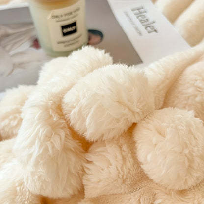 Faux Rabbit Fur Bed Blanket - Creamy Soft Oversized Style