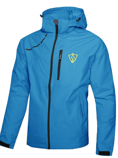 Men'S Rain Jacket Waterproof with Zipped Pockets Windproof Rain Jacket with Hooded